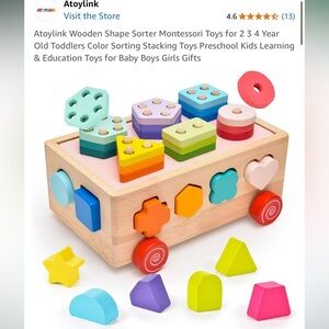 Atoylink Wooden Shape Sorter Montessori Toys